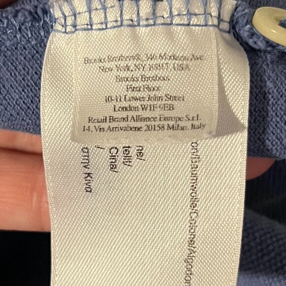Brooks Brothers 100% Cotton Blue w White Stripes Performance Polo SZ Medium - Picture 5 of 7